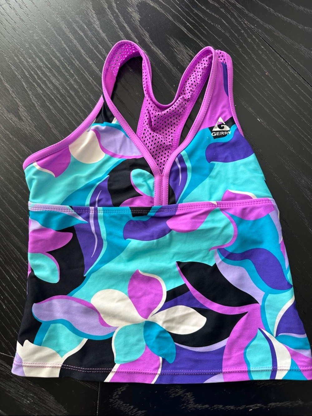 Gerry Weber Girls One-Piece Swim Top in Turquoise, Purple, Black